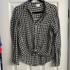 Abound XS Plaid Black and White Shirt